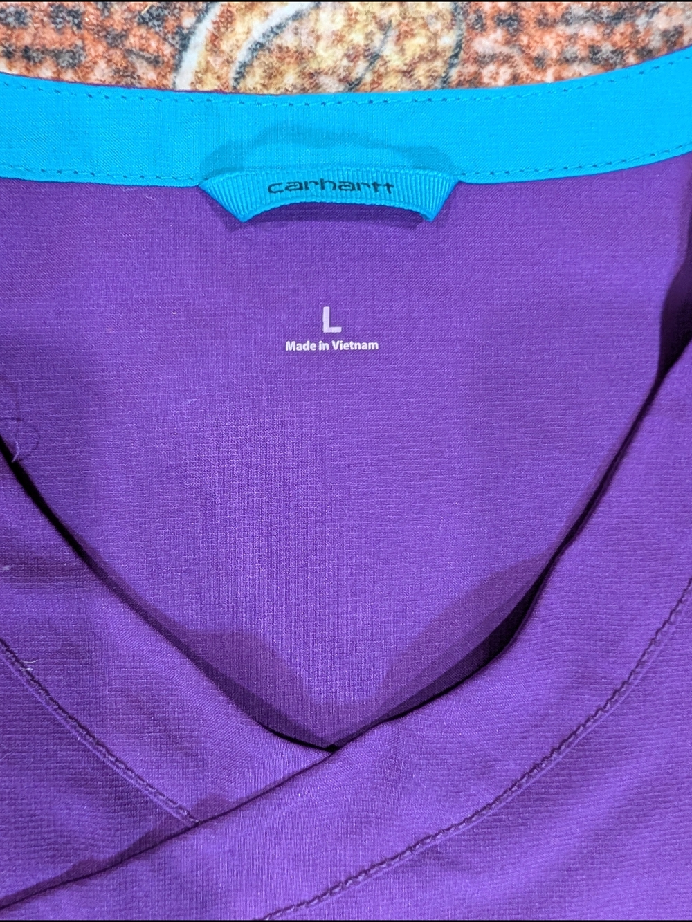 Carhartt Purple Top with Turquoise Trim